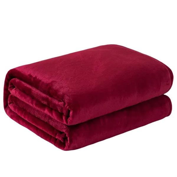 Classic Solid Color Flannel Thin Blanket