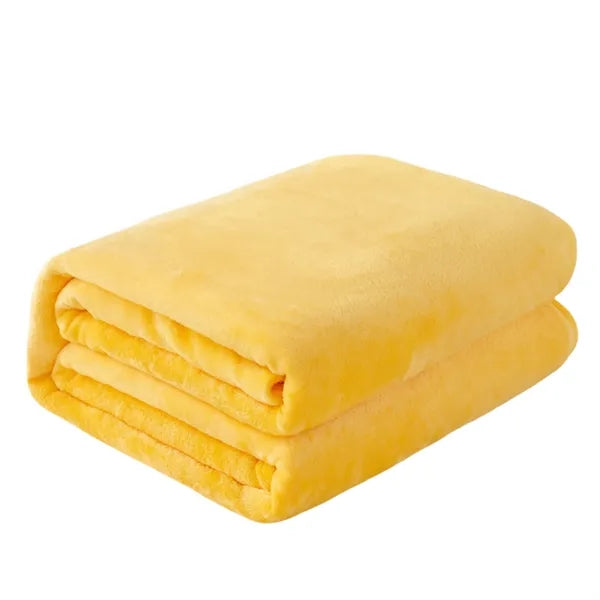 Classic Solid Color Flannel Thin Blanket