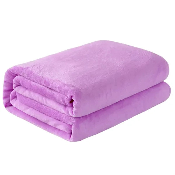 Classic Solid Color Flannel Thin Blanket