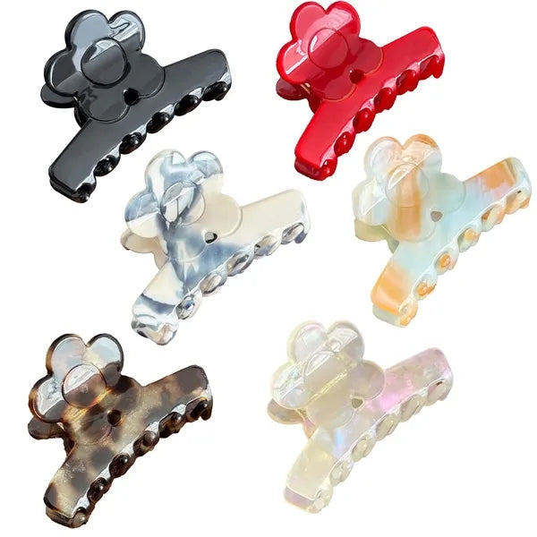 New Style Colorful Flower 2.38inch Acetate Hair Clip