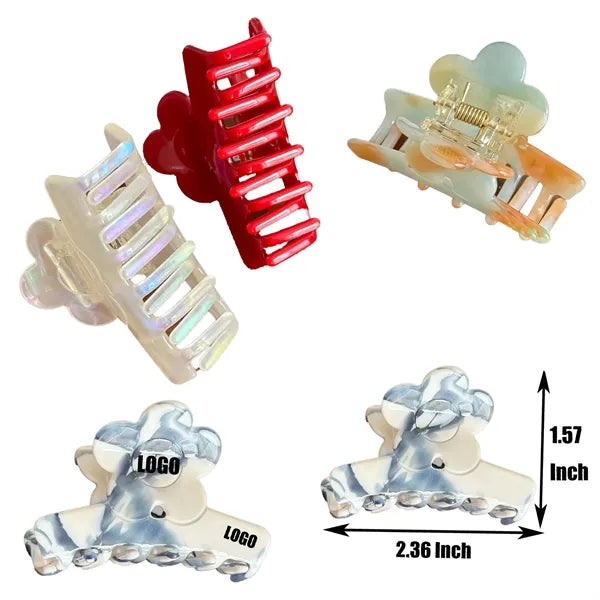 New Style Colorful Flower 2.38inch Acetate Hair Clip