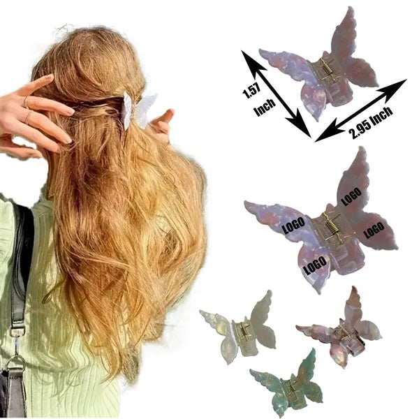 Fashion Girl 2.95Inch Medium Butterfly Acetate Hair Clip