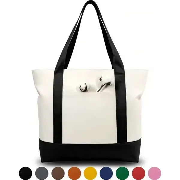 Canvas Tote Bag Bulk with Outer Pocket