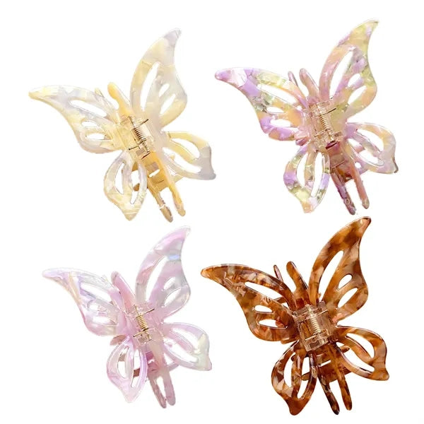 Fashion Colorful 3.66Inch Butterfly Acetate Hair Clip