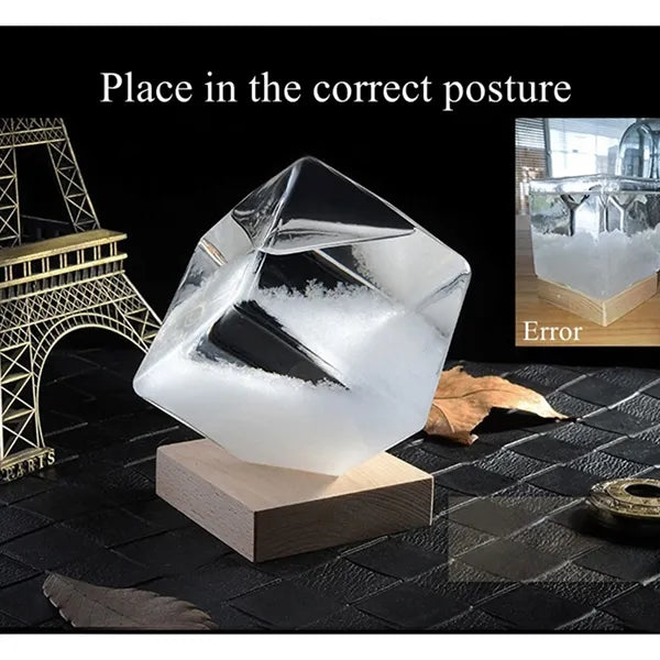 Crystal Weather Glass With Wood Base Free Shipping