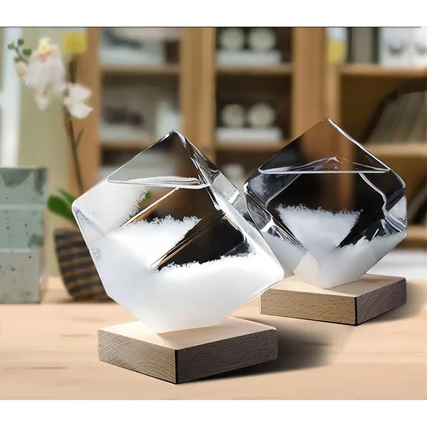 Crystal Weather Glass With Wood Base Free Shipping