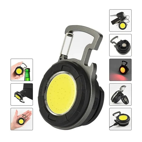 Rechargeable Compact Round Mini Keychain Flashlight