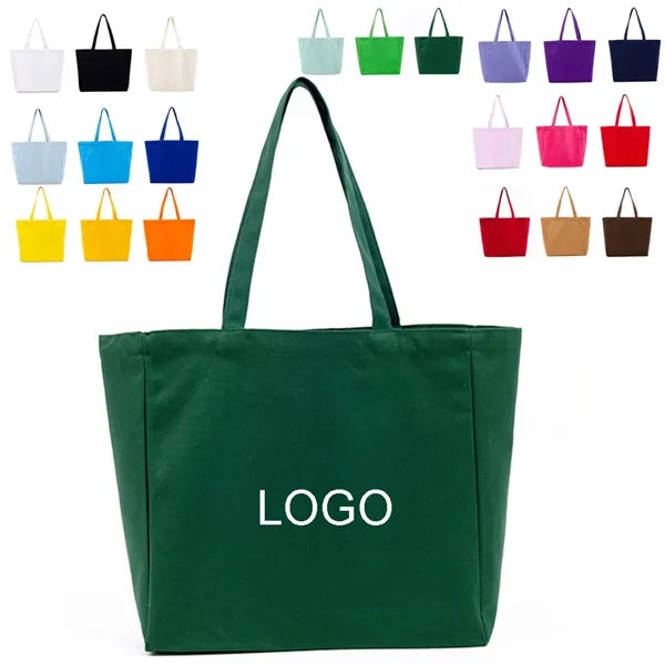 8oz Canvas Cotton Grocery Shopping Tote Bag With Guesset