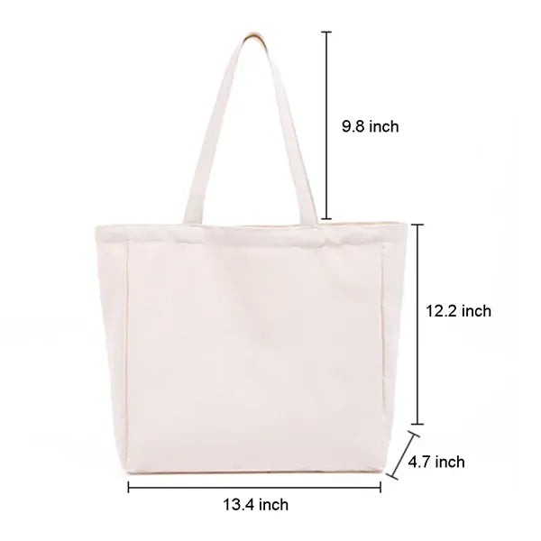 8oz Canvas Cotton Grocery Shopping Tote Bag With Guesset