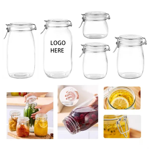 17oz Wide-Mouth Thick Glass Jars with Airtight Lids
