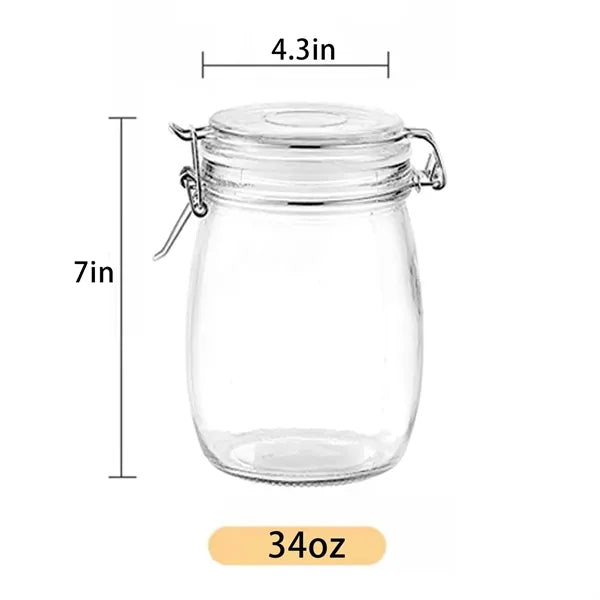 17oz Wide-Mouth Thick Glass Jars with Airtight Lids