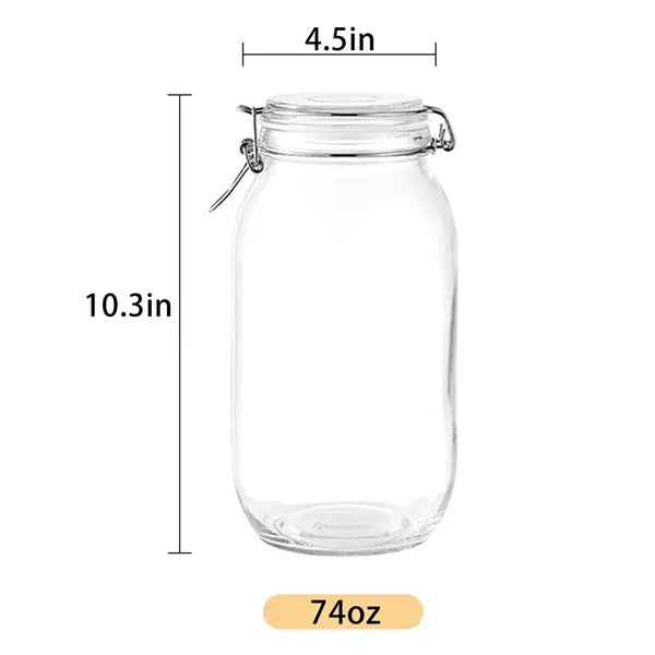 17oz Wide-Mouth Thick Glass Jars with Airtight Lids