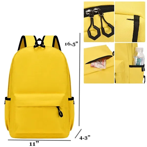Oxford cloth Unisex School Backpack With 3 Packets