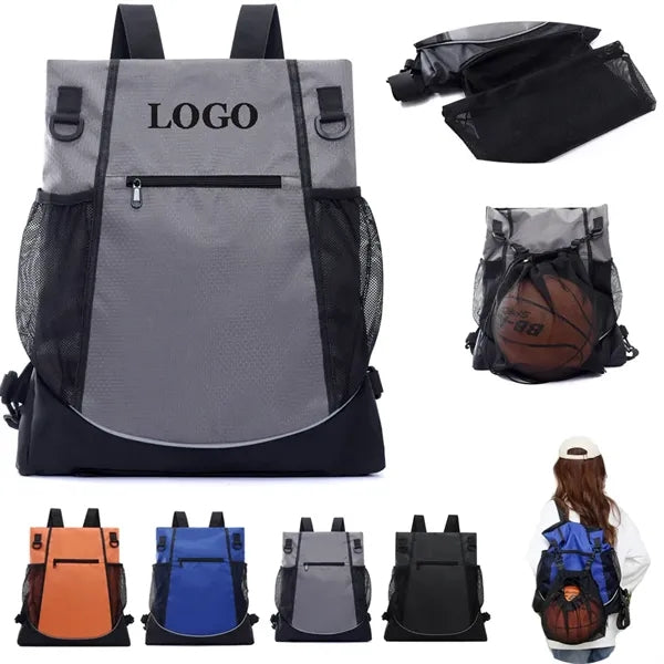 Polyster Sport Gym Backpack With Hiden Mesh Ball Bag