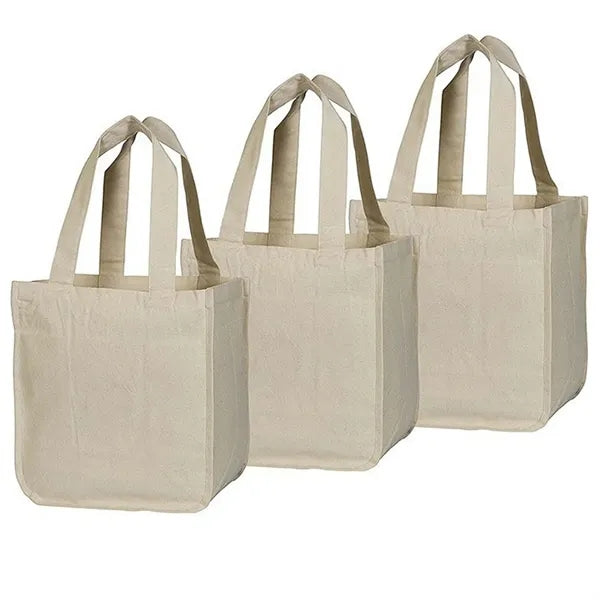 Eco Friendly 12oz Cotton Canvas Tote Bag With 6 Pockets