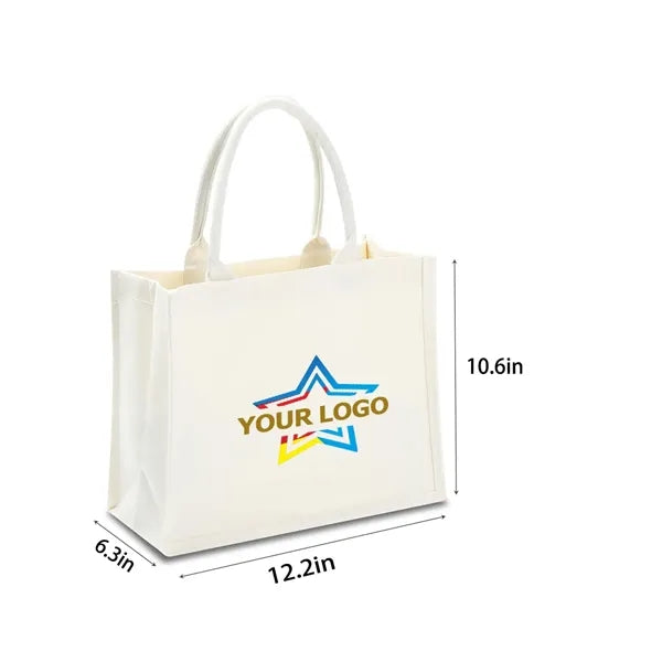 Burlap Film Covered Canvas Tote Bag