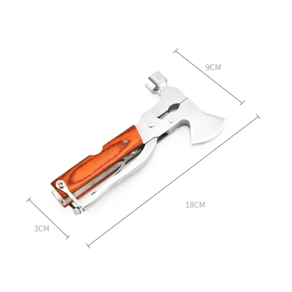 13 in 1 Compact Multi-Tool Axe with Wood Handle