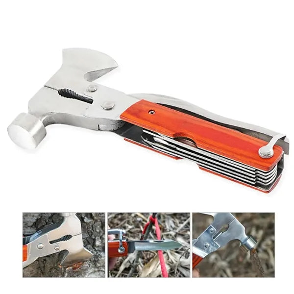 13 in 1 Compact Multi-Tool Axe with Wood Handle