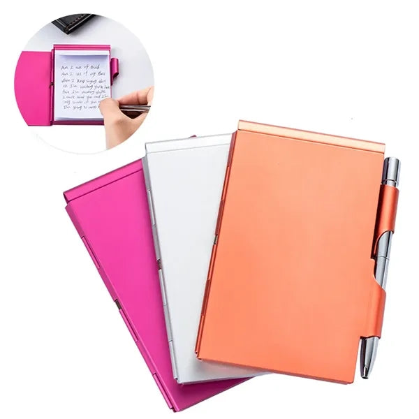 Aluminum Alloy Card Case With Pen Notebook