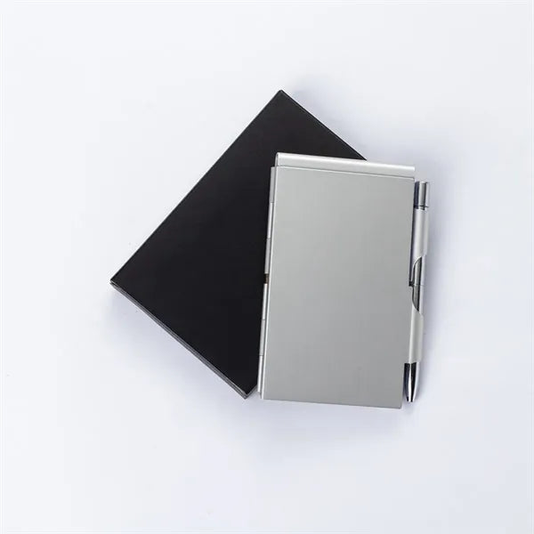 Aluminum Alloy Card Case With Pen Notebook
