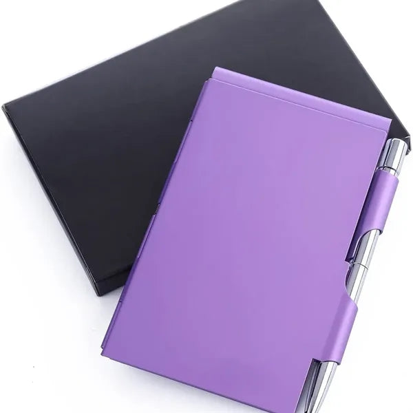 Aluminum Alloy Card Case With Pen Notebook