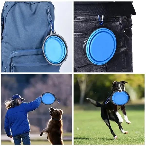 11.8oz Foldable Pet Travel Bowl with Silicone Design