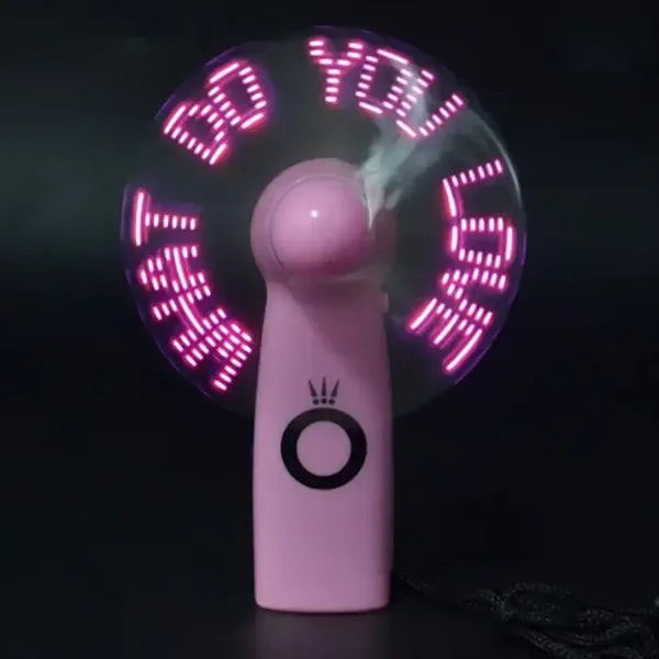 Handheld Fan With LED Message