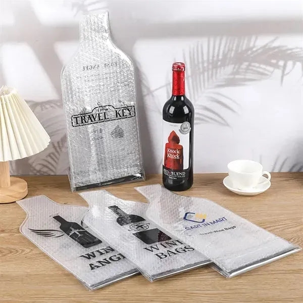Travel Wine Gift Bag - Leakproof with PVC Bubble Protection