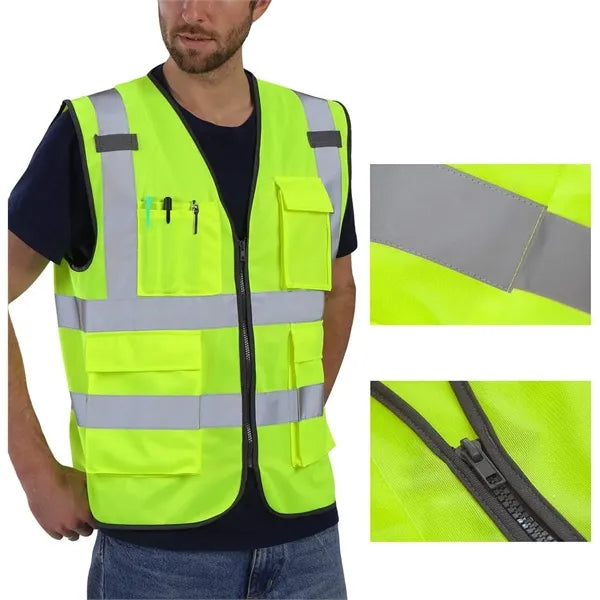 Reflective Safety Vest With 4 Pockets