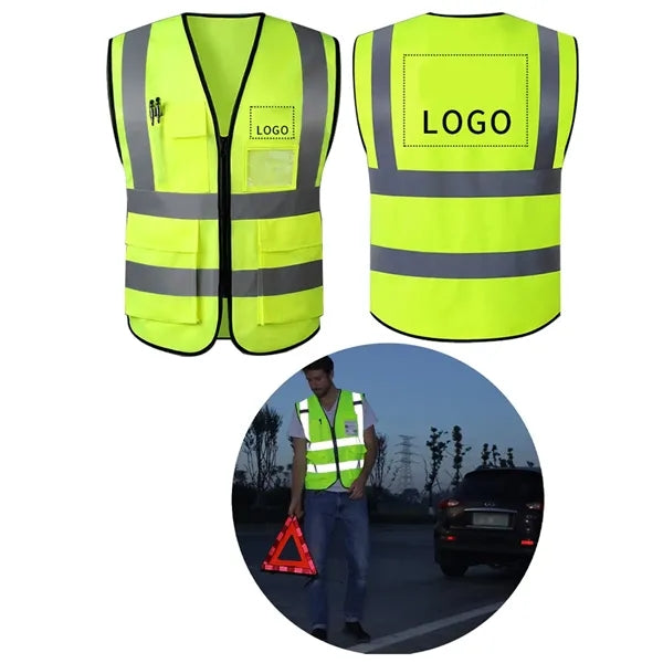 Reflective Safety Vest With 4 Pockets