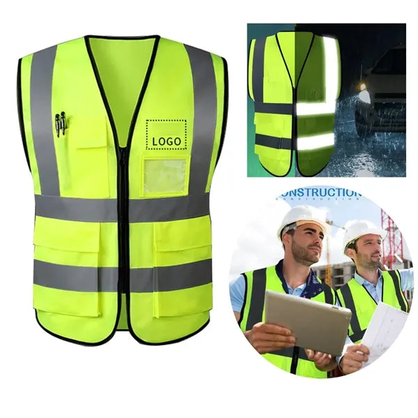 Reflective Safety Vest With 4 Pockets
