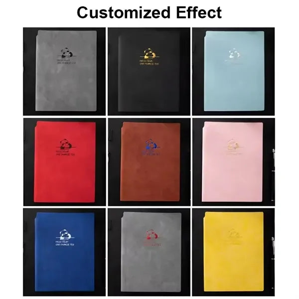 2025 A5 Business Office Faux Leather Notebook with Pen