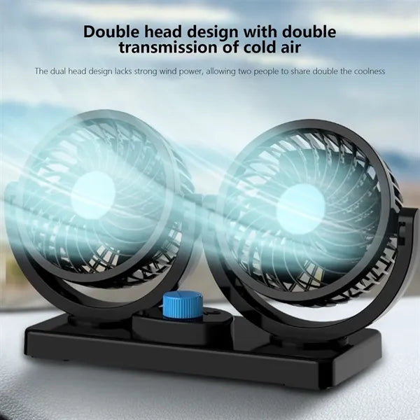 Mini Dual Car 360 Rotation USB fan