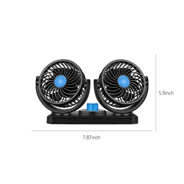Mini Dual Car 360 Rotation USB fan