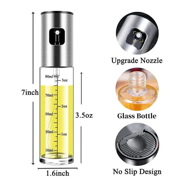 2-in-1 100ml Glass Oil Sprayer And Dispenser Spray Bottle