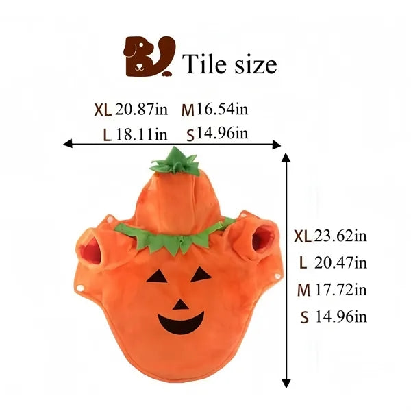 Pet Halloween Pumpkin Costume For Dogs