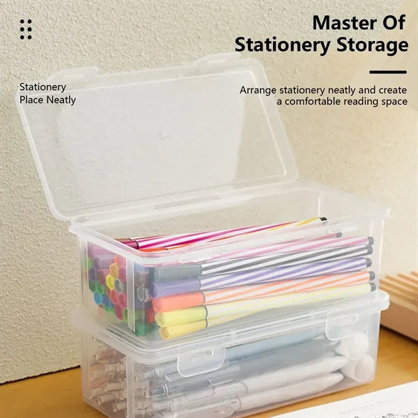 Clear Large-Capacity Stationery Storage Box