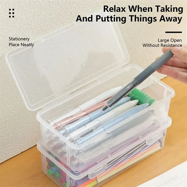 Clear Large-Capacity Stationery Storage Box