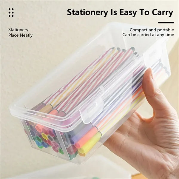 Clear Large-Capacity Stationery Storage Box
