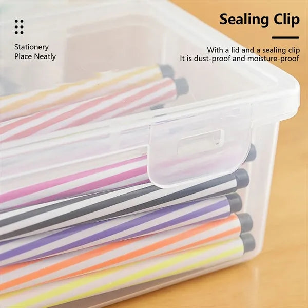 Clear Large-Capacity Stationery Storage Box