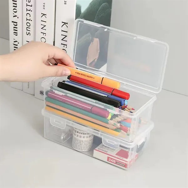Clear Large-Capacity Stationery Storage Box