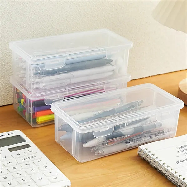 Clear Large-Capacity Stationery Storage Box