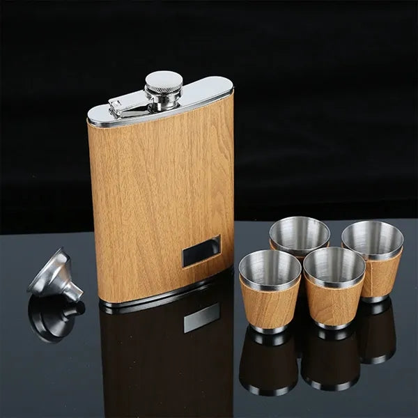 9OZ. Men's Portable Stainless Steel Wine Flask Set