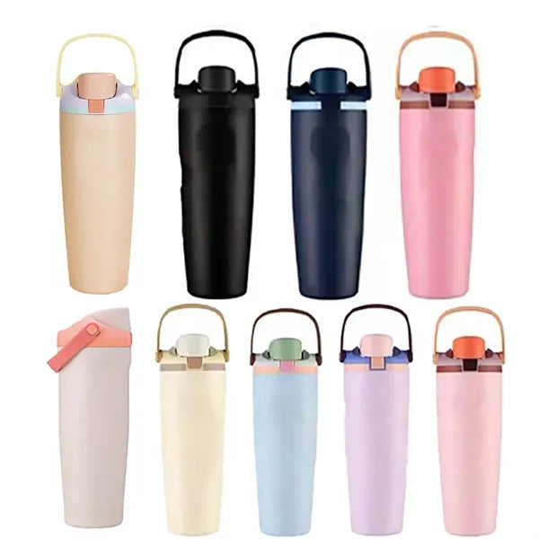 30oz Stainless Steel Water Bottle with Straw