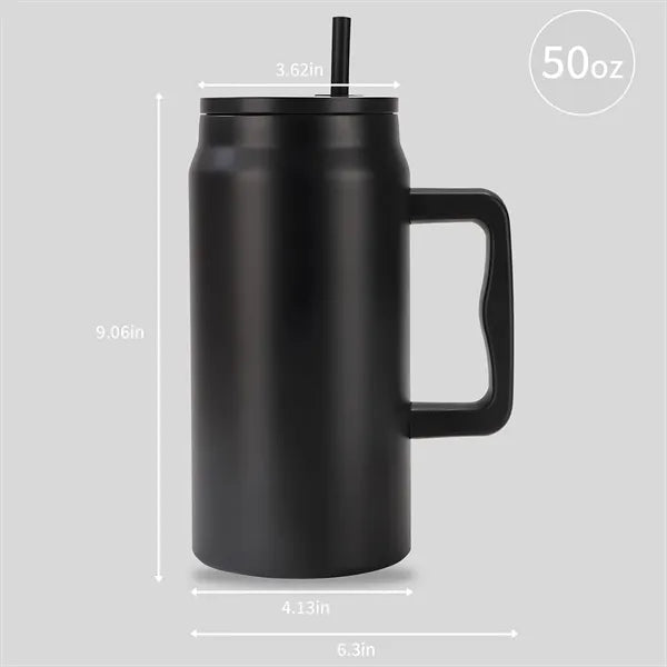 50oz Straw Lid Insulated Cup With Handle