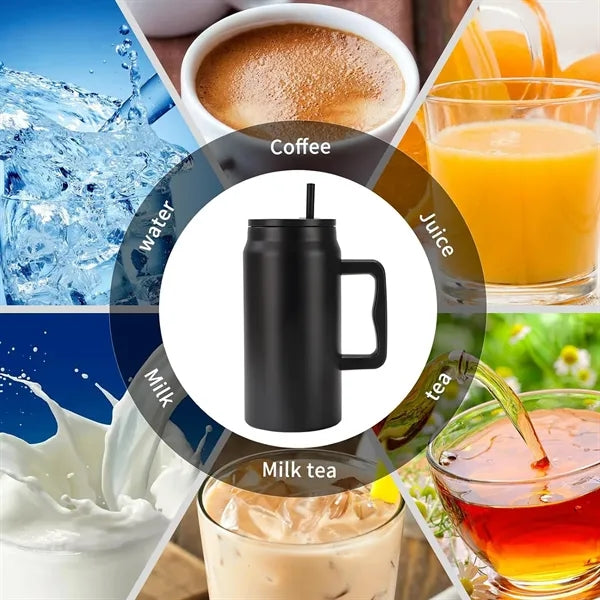 50oz Straw Lid Insulated Cup With Handle