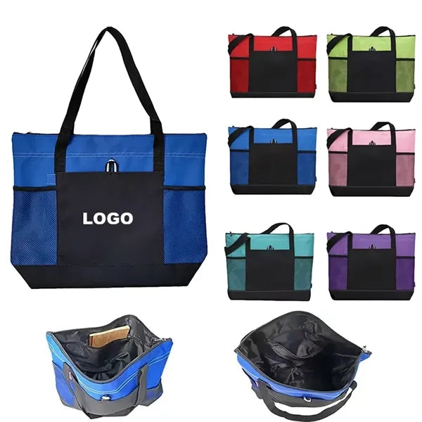 600D Oxford Zippered Tote Bag