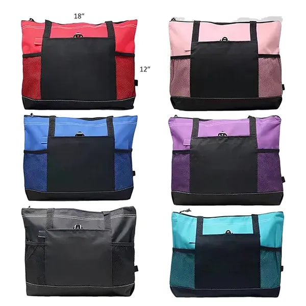 600D Oxford Zippered Tote Bag