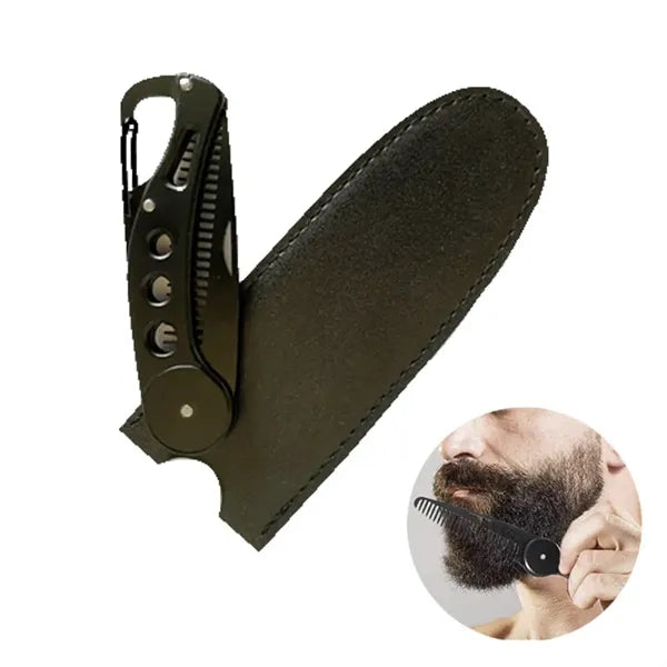 Stainless Steel Beard Comb with Bottle Opener & Keychain