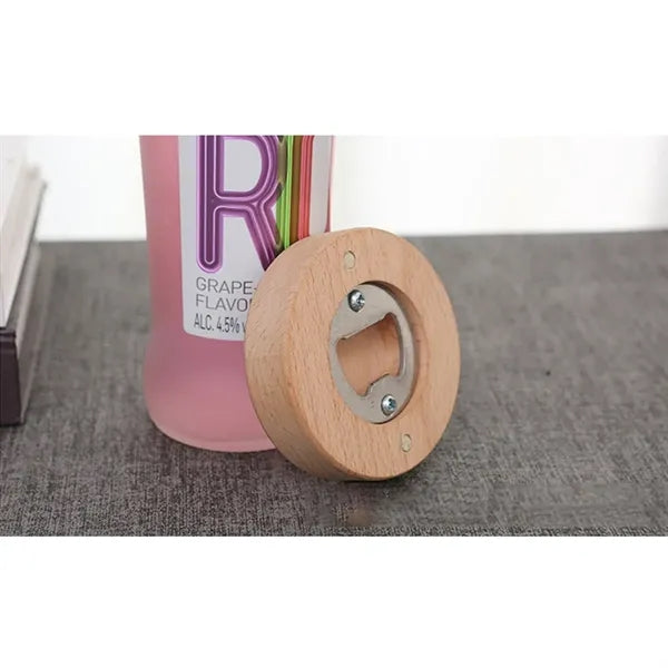 Multifunctional Round Bamboo Eco-friendly Bottle Opener